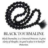 Mautik Sadiwala Stone Energized Tourmaline 8 mm 108+1 Beads Rosary Mala (Black)-thumb1