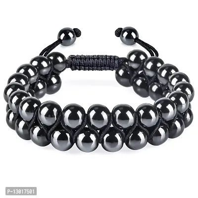 MAUTIK SADIWALA Natural Certified Hematite Bracelet, 8mm Beads Size Energized Hematite Crystal Bracelet