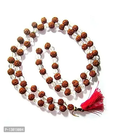 RUDRAKSHA MALA 108 + 1 Beads Rosary MALA with Natural Crystal Energized