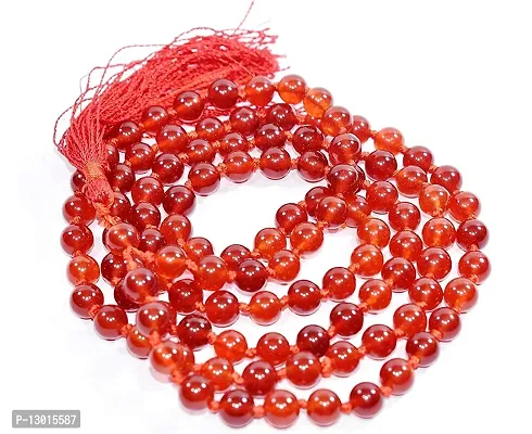 MAUTIK SADIWALA Carnelian Mala 8mm Beads Size Natural Carnelian Mala 8mm Beads Size 108+1 = 109 Beads-thumb0