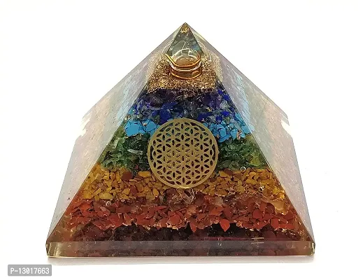 MAUTIK SADIWALA Handmade Geometric Pyramid Made with Seven Chakra Crystal, 7 Chakras, 7 Chakra Pyramid AAA Quality-thumb4