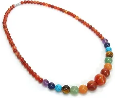 7 Chakra Stones beads Necklace Gemstone Pendant Energy Healing Crystal Necklace for women girl 20 inches gift-thumb2