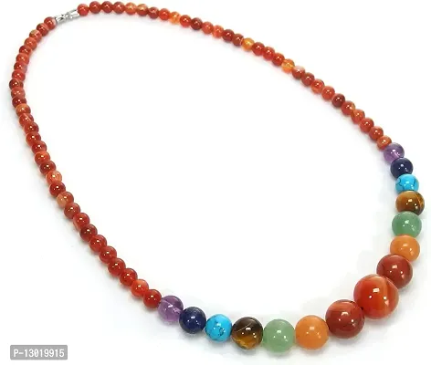 7 Chakra Stones beads Necklace Gemstone Pendant Energy Healing Crystal Necklace for women girl 20 inches gift-thumb3