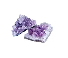 MAUTIK SADIWALA Natural Amethyst Cluster Raw Rough Stones for Money Attraction, Vastu Correction and Increase Wealth 600 carate Approx. Charged by Reiki Grand Master-thumb1