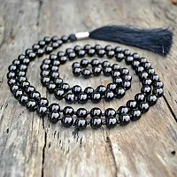 MAUTIK SADIWALA Natural Black Tourmaline Mala with 109 Beads (8 mm) , Black Torumaline Mala Lab Certified Natural-thumb1