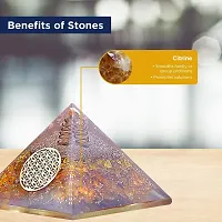 MAUTIK SADIWALA Orgonite Crystal Citrine Flower of Life Orgone Pyramid for Wealth and Success 50mm to 55mm Size-thumb3