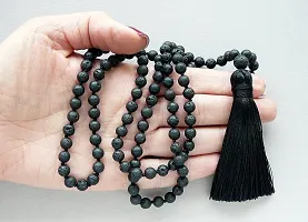 MAUTIK SADIWALA Certified AAA Quality Lava 8mm Certified Stone Mala (108+1= 109 Beads)-thumb1