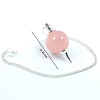 Rose Quartz Stone Ball Chain Pendulum, Rose Quartz Crystal Pendulum, AAA Quality Rose Quartz Pendulum-thumb1