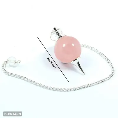 Rose Quartz Stone Ball Chain Pendulum, Rose Quartz Crystal Pendulum, AAA Quality Rose Quartz Pendulum-thumb2