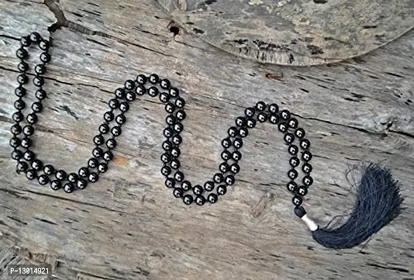 MAUTIK SADIWALA Natural Black Tourmaline Mala with 109 Beads (8 mm) , Black Torumaline Mala Lab Certified Natural Black Tourmaline-thumb3