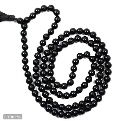 Certified Energized Natrual Black Hakik Agate Mala, Natural Black Hakik Agate Rosary 8mm Beads Size 108+1=109 Beads