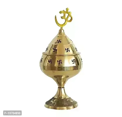 Pure Brass Akhand Jot Jyoti Diya for Navratri Puja Golden Table Decor 4.6 inch  Gold