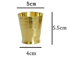 Brass Glass for pooja Mandir worship place and special occasions small set of 2 Brass Kalash Height: 5.5 CM Gold-thumb1
