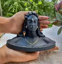 Adiyogi Mahadev Statue Idol with rudraksha mala  double tape of Shiv Shankar for Car Dashboard Home  Temple. Size 16 X 12 X 13 cm-thumb1