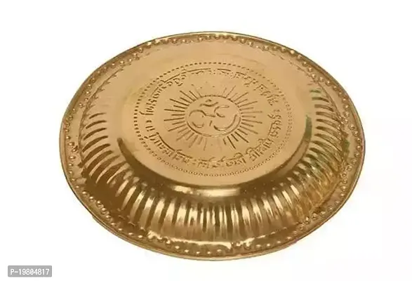 Brass Pooja Plate Thali 7 Inch with Brass Shivling Stand 3 NO BIG SIZE Tripai 3 NO BIG SIZE and Abhishek Kalash Lota 3 NO BIG SIZE  for Shiv Pooja-thumb2