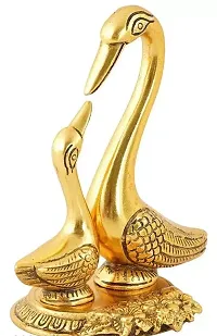 5INCH Metal Kissing Duck Showpiece, Cute Love Birds Decorative Metal Kala Brass Idol for Home Decoration | Beautiful Metal decoratives | Swan Hans Joda-thumb2