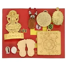 Laxmi Kuber Dhan Varsha Yantra and Shri Chalisa Diwali Poojan with MahaLaxmi for Wealth Power Money Good Luck Golden Pooja Poojan Kit Book Home  Office-thumb1