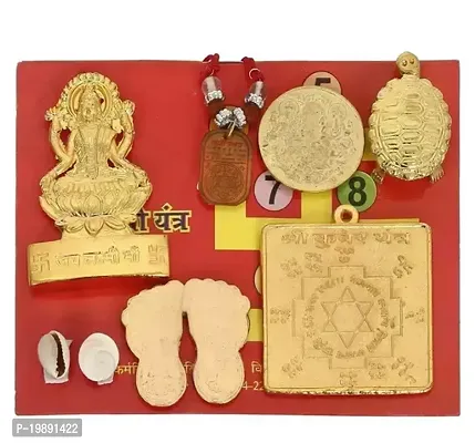 Laxmi Kuber Dhan Varsha Yantra and Shri Chalisa Diwali Poojan with MahaLaxmi for Wealth Power Money Good Luck Golden Pooja Poojan Kit Book Home  Office-thumb2