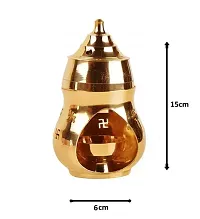 Combo of Kapoor/Camphor Diffuser Brass Diya/lamp with (No.1) Jali Akhand Jyoti Deep with Stand-thumb2