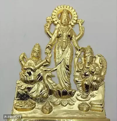 laxmi ganes laxmi ganesh saraswati murti Ganesh idol laxmi idol lakshmi murti lakshmi idol - all have height of 12 cm-thumb0