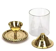 Brass Glass Akhand Diya 8 X 8 X 12.5 cm/4.8INCH PACK OF 2 Diyas  Lanterns-thumb1