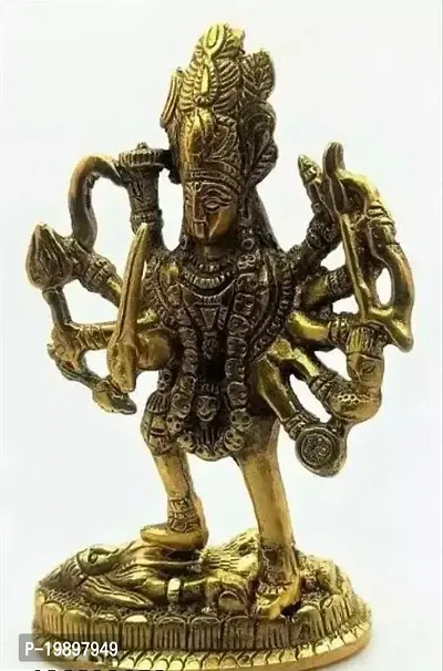 Kali Maa Murti, Goddess Maha Kali, Mahakali, Kalika Maa Brass Statue Sculpture Idol Murti, Kali MATA Idol, Maa Kali Murti, Bhagwan ki murti, bhagwan ji ki murti - 14cm Maa Durga Metal Idol, Maa Ambe M