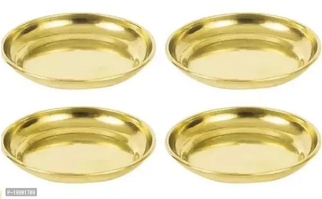 Brass Bhogi Thali- Pital ki Thali (Pack of 4)-thumb0