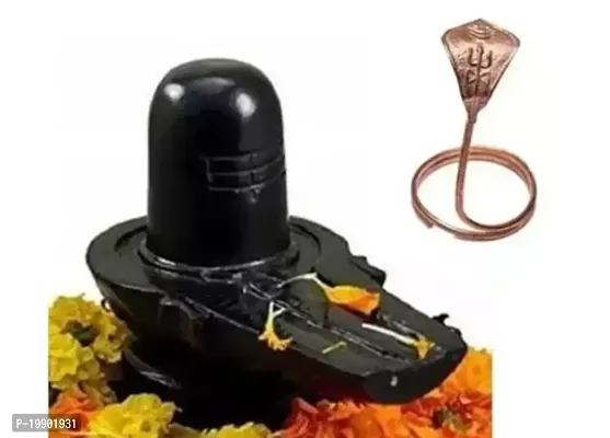 Shivling With Copper Nag For Pooja Lord Shiv Lingam Idol For Home Temple Pooja-thumb0