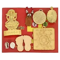 Laxmi Kuber Dhan Varsha Yantra and Shri Chalisa Diwali Poojan with MahaLaxmi for Wealth, Power, Money, Good Luck (Golden) - Pooja/Poojan Kit Book Home  Office-thumb3