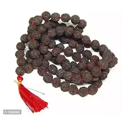 Kantha Mala/Guru Siddha Mala, 5 Mukhi Rudraksha ,108+1 Nepali Rudrakash, For Men and Women-thumb2