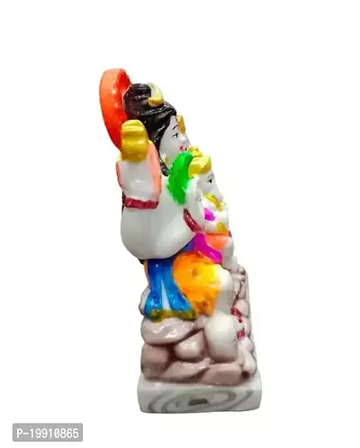 Shiv Parivar Murti | Shiv Parvati Ganesh God Shiva Idol | Mahadev Family Statue Vastu Pooja Gift Item Home Mandir Standard Multicolour shiv parivar-thumb3