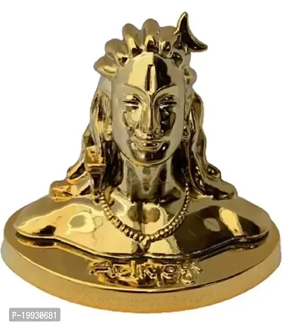 Shiva God Idol Statue For Car Dashboard Decorative Showpiece 7.5 cm / HIV ADIYOGI IDOL (GOLD PLATING) FOR HOME DECOR/CAR DASHBOARD 7.5 cm Decorative Showpiece - 7.5 cm (Plastic, Gold)