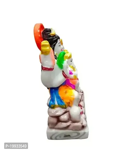 Shiv Parivar Murti | Shiv Parvati Ganesh God Shiva Idol | Mahadev Family Statue Vastu Pooja Gift Item Home Mandir Standard Multicolour shiv parivar-thumb2