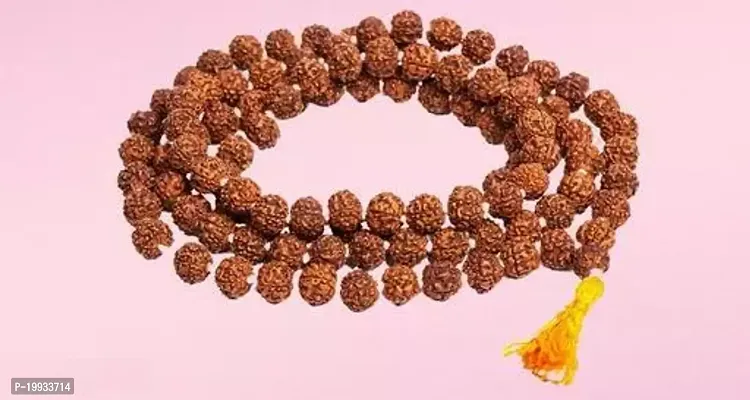 Rudraksha Mala (108+1 Beads, Bead Tested  Certified Rudraksha Wood Chain and Natural Tulsi Japa Mala 108+1 Beads Wood Necklace Wood Chain combo of (Radraksha and Tulsi Mala )-thumb3