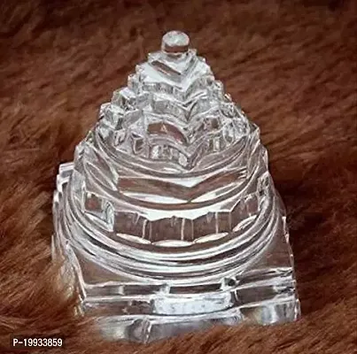100% Pure Sphatik Shree Shri Yantra Sphatik Laxmi Meru Shree Yantra of Natural Quartz Crystal Gemstone Weight : 30-40 Grams-thumb2