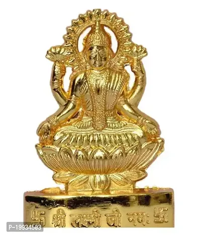 Shri Laxmi maa/MahaLakshmi Metal Gold Plated Decorative Showpiece - 11 cm (Brass, Gold) Idols  Figurines