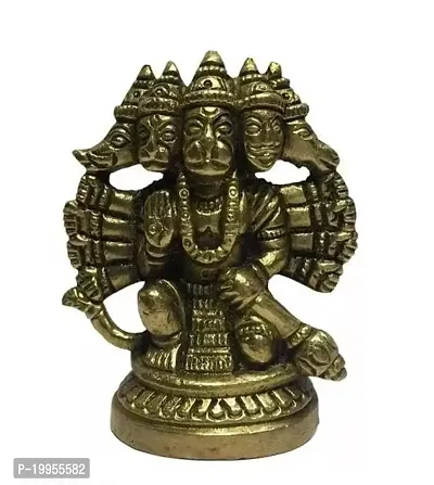 pure brass panchmukhi hanuman ji Brass 2.5 Inches Statue Kneeling Ashirvad Posture