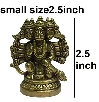 pure brass panchmukhi hanuman ji Brass 2.5 Inches Statue Kneeling Ashirvad Posture-thumb1