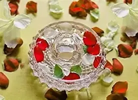 Crystal Kachua /Tortoise On Plate Showpiece (Big Size) for Good Luck Turtle Vastu Best Gift for Career and Luck Home Decor  Gifts - 6 cm (Glass, White)-thumb1