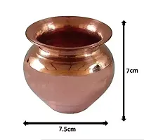 Pooja Items Set of 2 Pcs, Brass Round Pyali Diya with Copper Kalash/Lota for Festival Worship @@ Pack of 1-thumb2