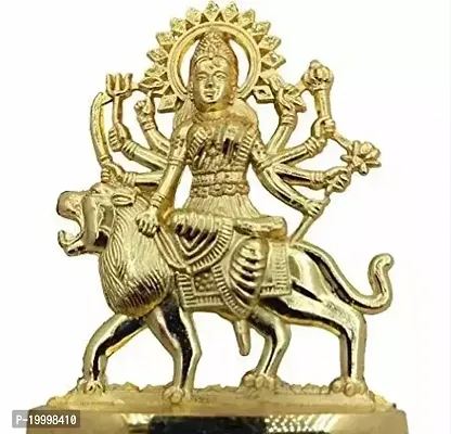 Metal Idol of MATA Sherawali | Maa Durga On Lion for Blessings, Health  Wealth ( Height : 11 cm )-thumb0