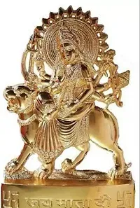 Metal Idol of MATA Sherawali | Maa Durga On Lion for Blessings, Health  Wealth ( Height : 11 cm )-thumb1