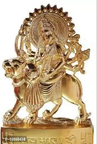 Metal Idol of MATA Sherawali | Maa Durga On Lion for Blessings, Health  Wealth ( Height : 11 cm )-thumb2