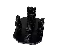Shiv Parivar Idol Lord Shiva Family Statue (Shivling, Parvati, Ganesh, Kartikeya, Nandi), Decorative Puja Showpiece, Best For Gifting Decorative Showpiece 5cm- (marble, Black)-thumb1