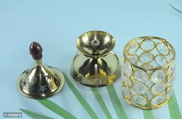 Crystal Diya Decorative Crystals Oil Lamp Diya for Diwali, Puja and Festival Decoration-thumb2