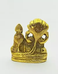 Shri Lakshmi Narayan Idol Anant Nag Shayan Metal Vishnu Idol Shesh Naag Shri Padmanabh Swami Idol - Golden-thumb2
