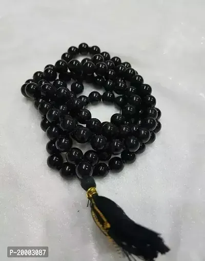 Black Crystal Hakik Agate Mala 109 beads (8-9 mm)