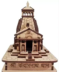 Kedarnath Temple in Wood 3D Model Miniature Hand Crafted with Double side tap , height ; 8cm , from haridwar-thumb1