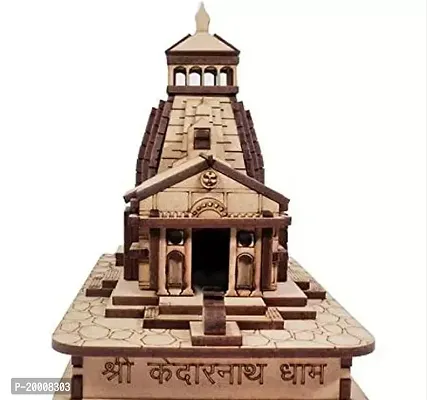 Kedarnath Temple, Brown Kedarnath ji Temple Decorative Showpiece Pine Wood Beautiful Work Kedarnath ji Temple showpiece.-thumb2