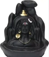 Present Lord Shiva Adiyogi Shiva Backflow Smoke Fountain Incense Holder Burner With 51 Smoke Backflow Scented Cone Incenses For Car Dashboard, Temple, Shivratri Saawan Pooja Directly From Haridwar Shi-thumb1